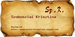 Szoboszlai Krisztina névjegykártya
