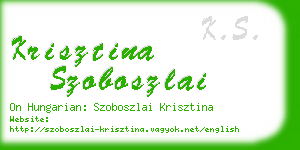 krisztina szoboszlai business card